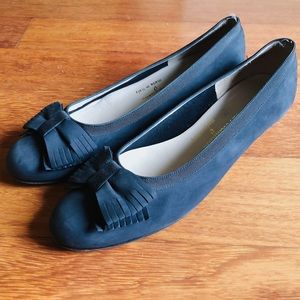 Salvatore Ferragamo Blue Suede Bow Pumps / Heels